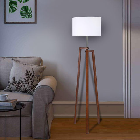 El Rawda RL-FL-A-039 Modern and Elegant Dark Wood Floor Lamp High Quality for Living Room or Bedroom - White