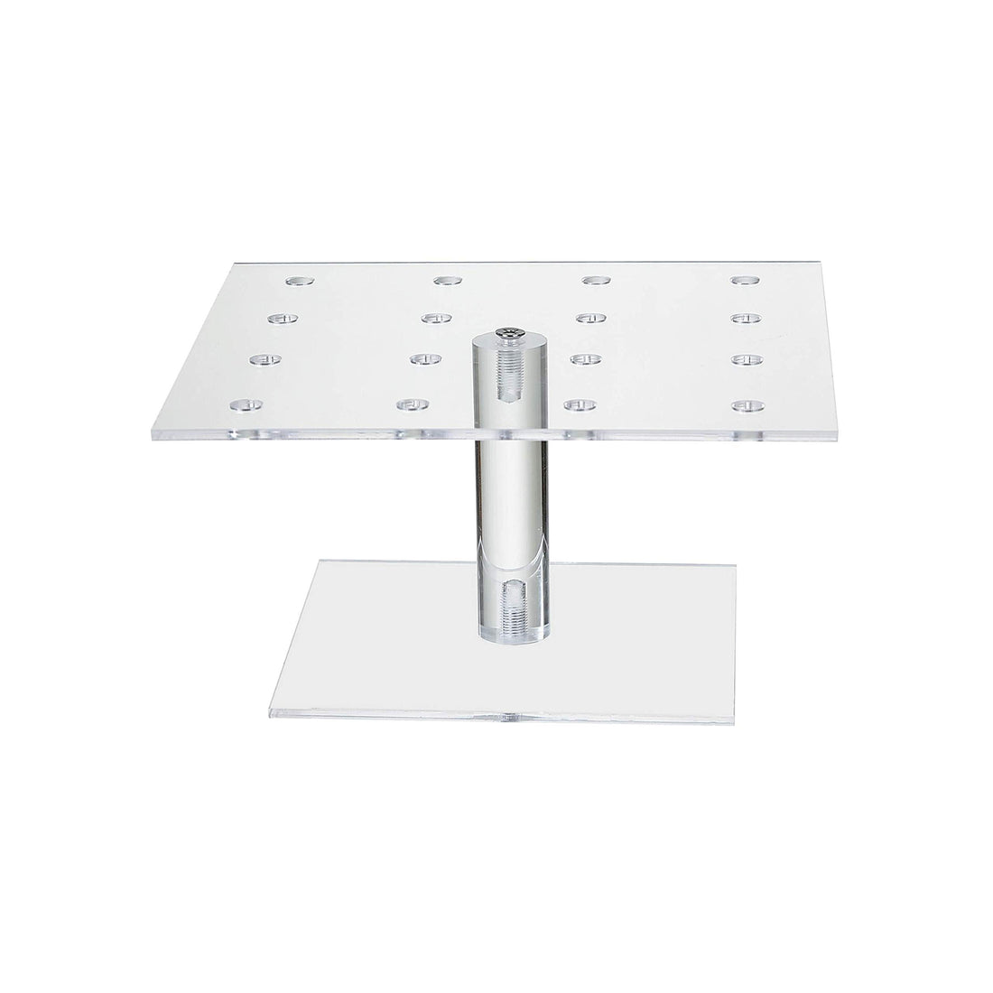 BEST MEDIA Push Pop Cake Stand, Clear Acrylic Display with 16 Holes, 24 cm Diameter, 4.2 cm Hole Size, Ideal for Wedding Party Bakery Dessert Presentation, Sqaure