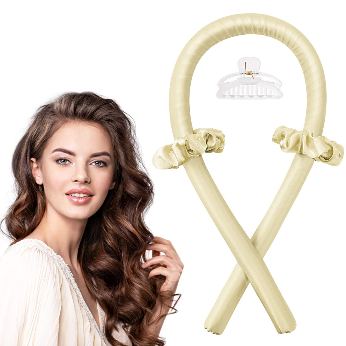 IENIN Heatless Curls Headband, Heatless Curling Hair Curler No Heat Hair Rollers to Sleep in Curl Ribbon Overnight Heatless Curling Rod Headband for Women Holiday Gift