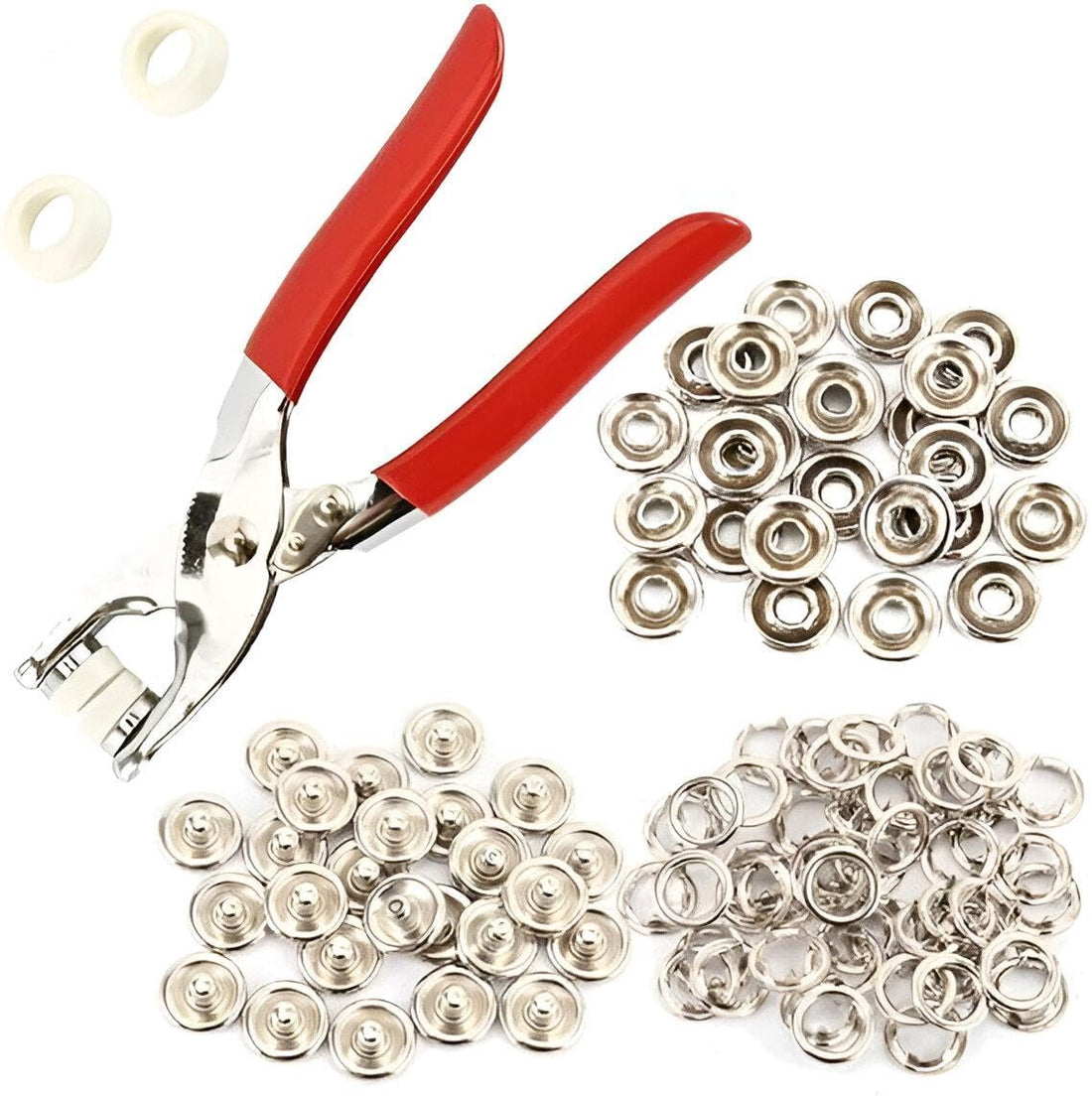 Premium Stapler with Stainless Steel Brass Snap Fasteners for Fastening Baby Clothes Buttons Neatly and Easily - Includes About 200 Capsules (2 Pack), Best Product Supplier Piggy Bell