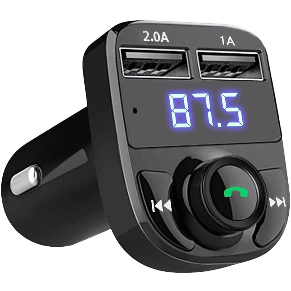 Handsfree Call Car Charger, Wireless Bluetooth FM Transmitter Radio Receiver,Mp3 Audio Music Stereo Adapter, Dual USB Port Charger Compatible for All Smartphones, Samsung Google, etc.
