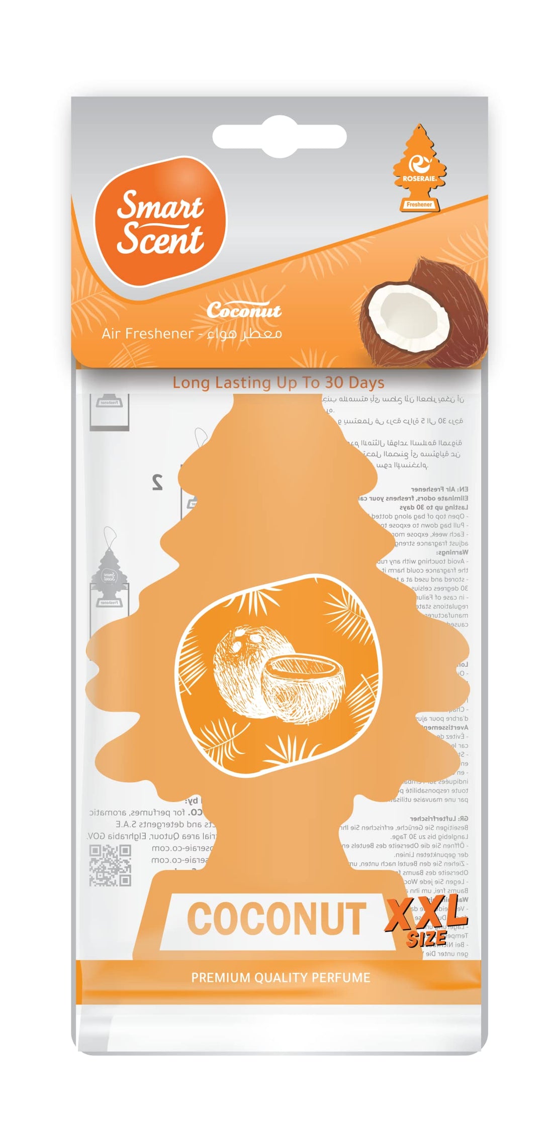 Roseraie Car Freshener Smart Scent Coconut XXL Paper