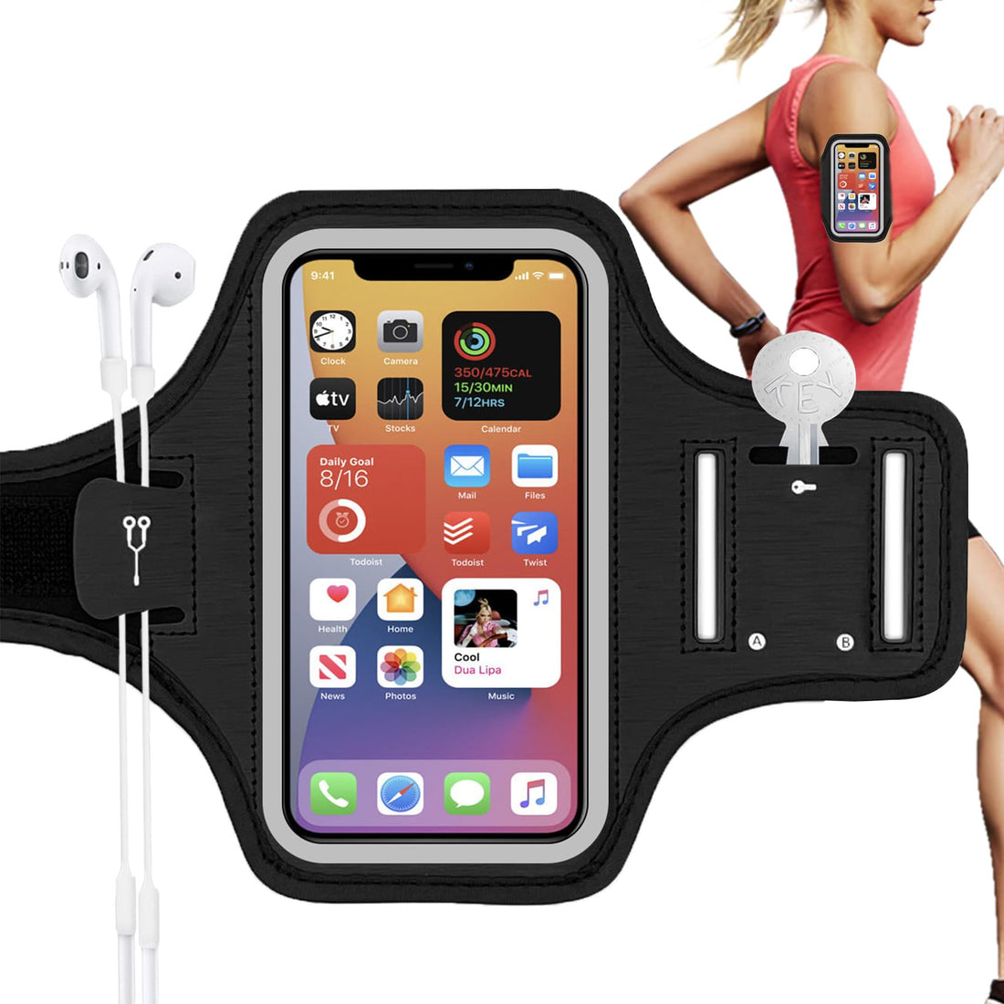 Mobile Phone Case Jogging, Sports Armband Mobile Phone Universal Mobile Phone Holder Arm Case Compatible with iPhone 14/13/12 Pro Max, Huawei P50 Mate 50, Samsung Galaxy S22/S21/S20, Sports, Gym,