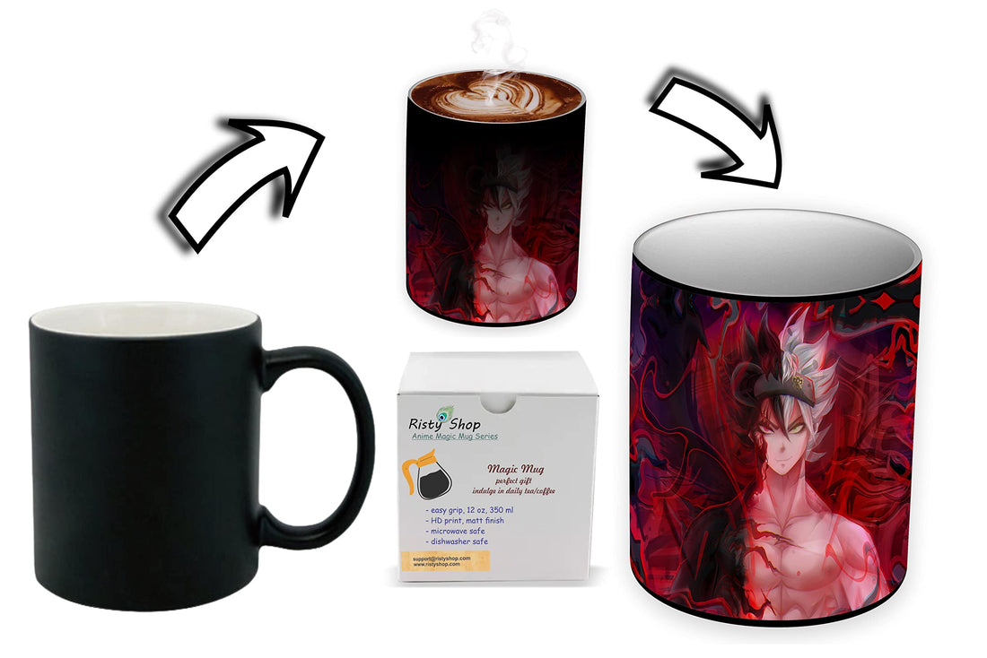 Black Clover (Style-122) Gourmet Coffee Magic Mug Superhero Jujutsu Manga Anime Lovers Capacity 350 ml, Dishwasher, Microwave Safe, Must Buy, Best Birthday Gift.