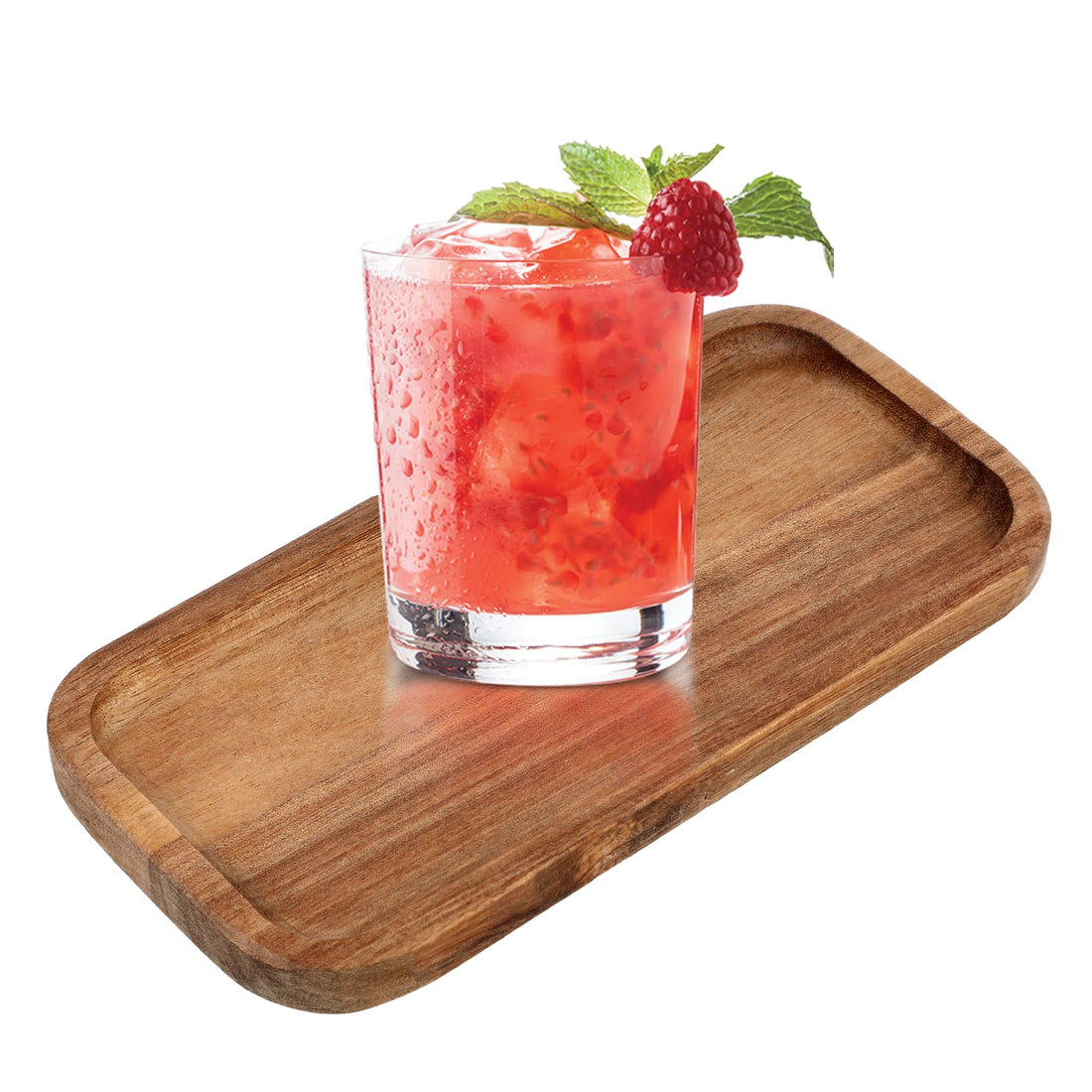 KALIONE 7.8 × 4-inch Small Rectangle Wood Plate Small Wooden Serving Trays Acacia Wood Serving Trays Cake Appetizer Plates Charcuterie Platter Board Decorative Tray for Organizing and Home Decor