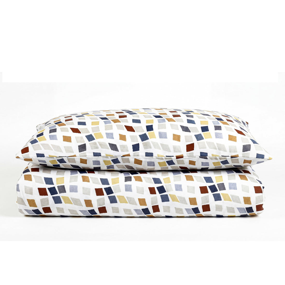 Luxury 100% Cotton Pattern Bedding Set – 4 Pieces for Single Bed | Soft, Breathable & Comfortable | Flat Sheet 260x240 cm + Pillowcase 50x70 cm (2 PCS) + Long Pillowcase 45x120 cm, Off White