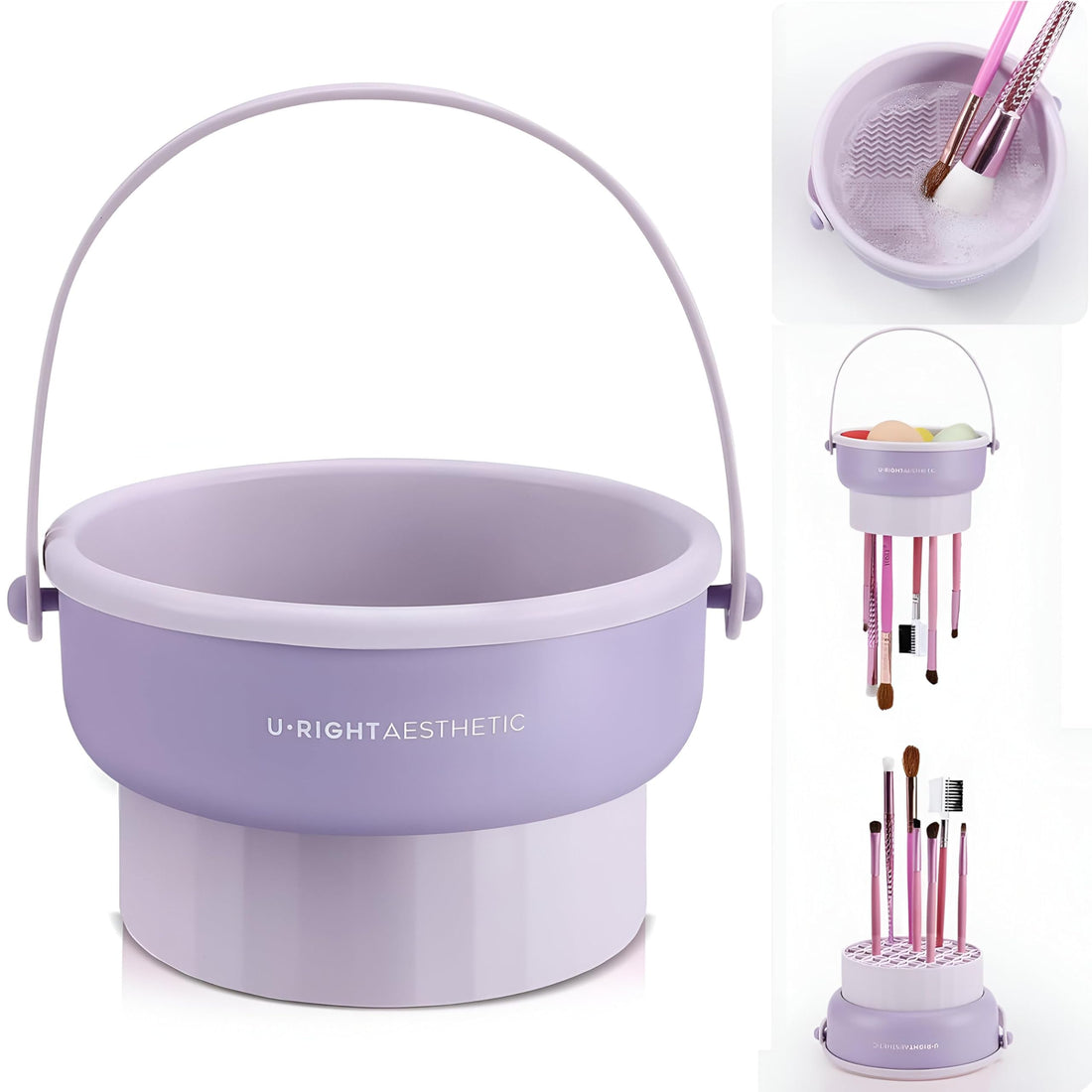 3 in 1 Makeup Brush Cleaner - Silicone Organizer with Air Drying Brush Holder, Perfect for Efficient Storage and Quick Drying, Comes in a Variety of Colors to Suit Your Style