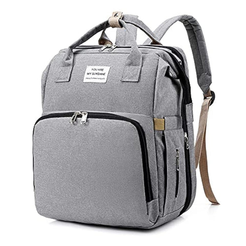 CAZADORA Multifunctional Mummy Bag | 3-in-1 Diaper Backpack with Changing Station | Waterproof Baby Travel Bag & Shower Gift | Premium Maternity Bag for Mom and Baby Care, Grey, One Size, Classic