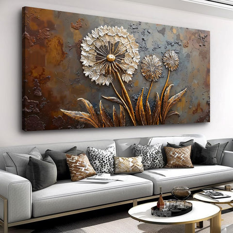 Large White Flower Wall Art with Taupe Background Elegant Flower Framed Floral Canvas Print for Living Room, Bedroom, Dining Room, Home Office Modern Ready to Hang Home Decor - 20"x40"(50CMx100CM)