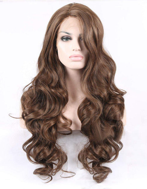 ECIF Brown Fiber Curly Root Wig, 2724462262858