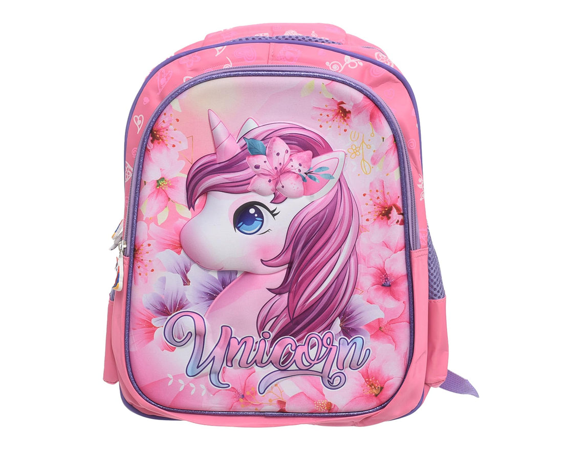 ST-7 14INCH D1411 3D Durable School Backpack with 2 Zippers, Spacious & Lightweight Bag for Kids, Teens & Students, Comfortable Shoulder Straps