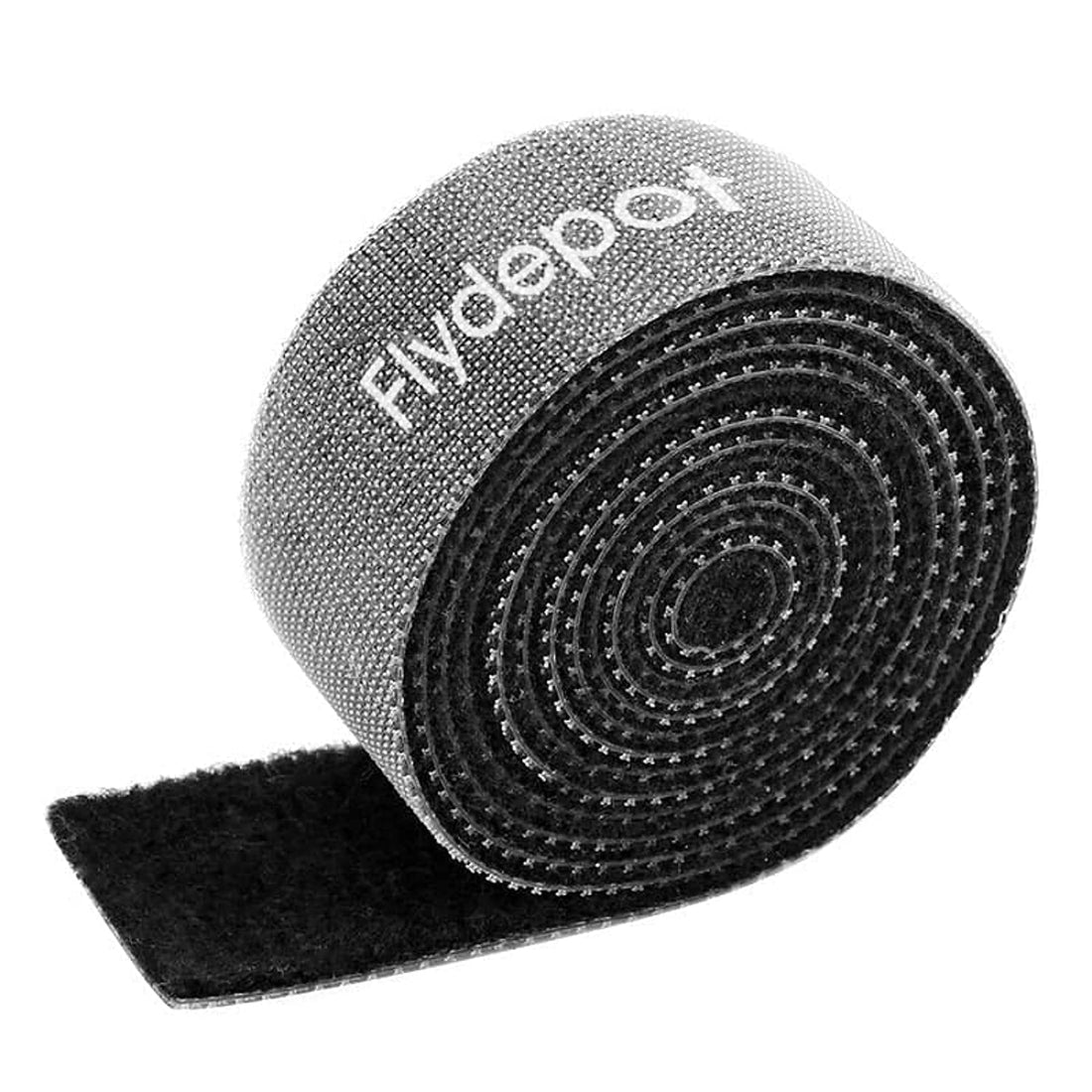 Cable Tidy Management, Fastening Tape Sticky Strips Hook Loop Reusable and Flexible Wire Ties Cable Organizer for Computer, TV, Power and Other Cables - Black 5 Meter