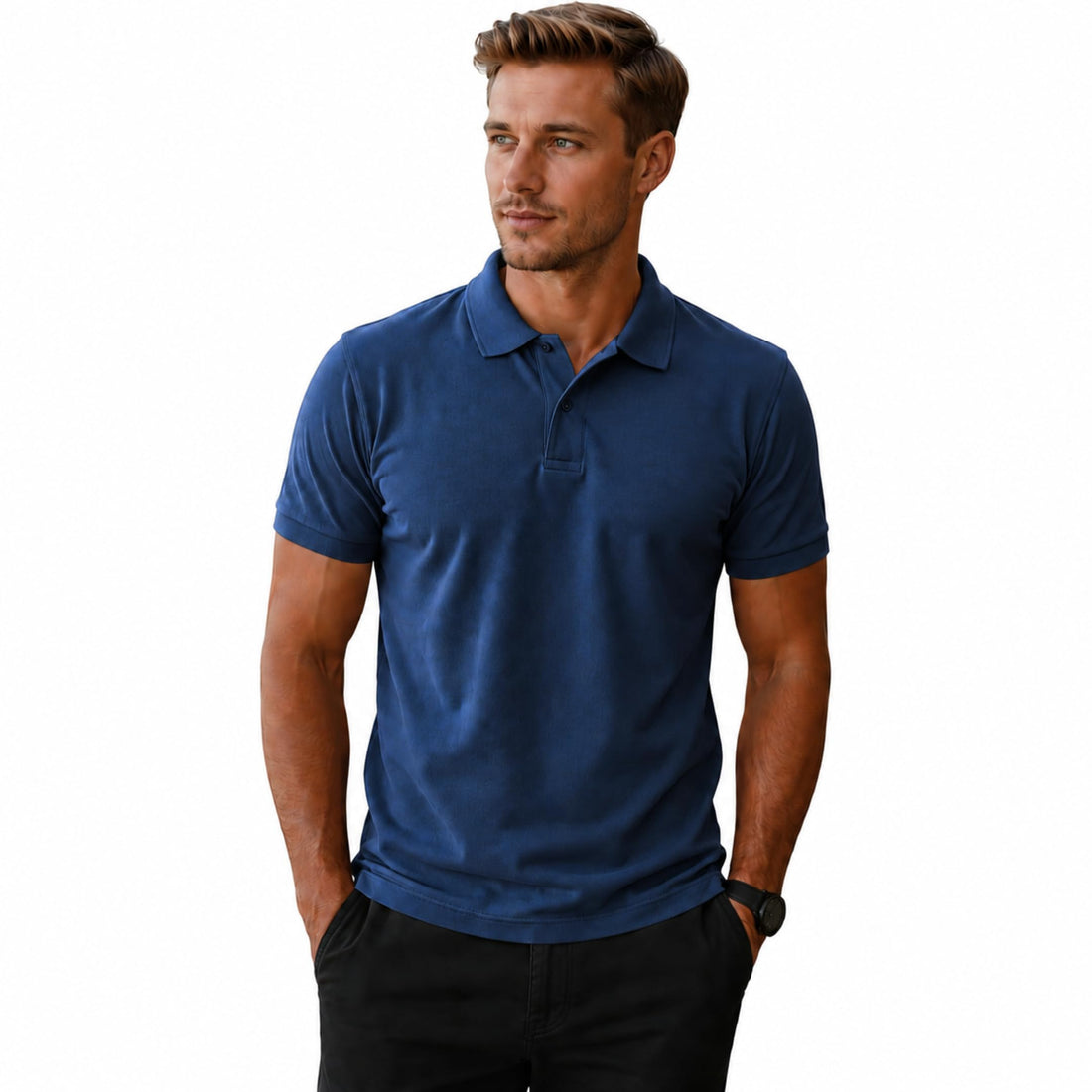 Men’s Polo T-Shirt – Classic Short Sleeve Casual Top, Soft Cotton Feel, Comfortable Fit for Daily Wear