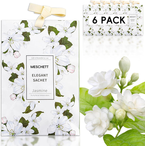 Scented Sachet for Drawers and Closets, Long-Lasting Air Freshener Sachets Bags, Hanging Potpourri Bags with Fragrances for House Room, Wardrobe and Car, Home Fragrance Products (Jasmine)