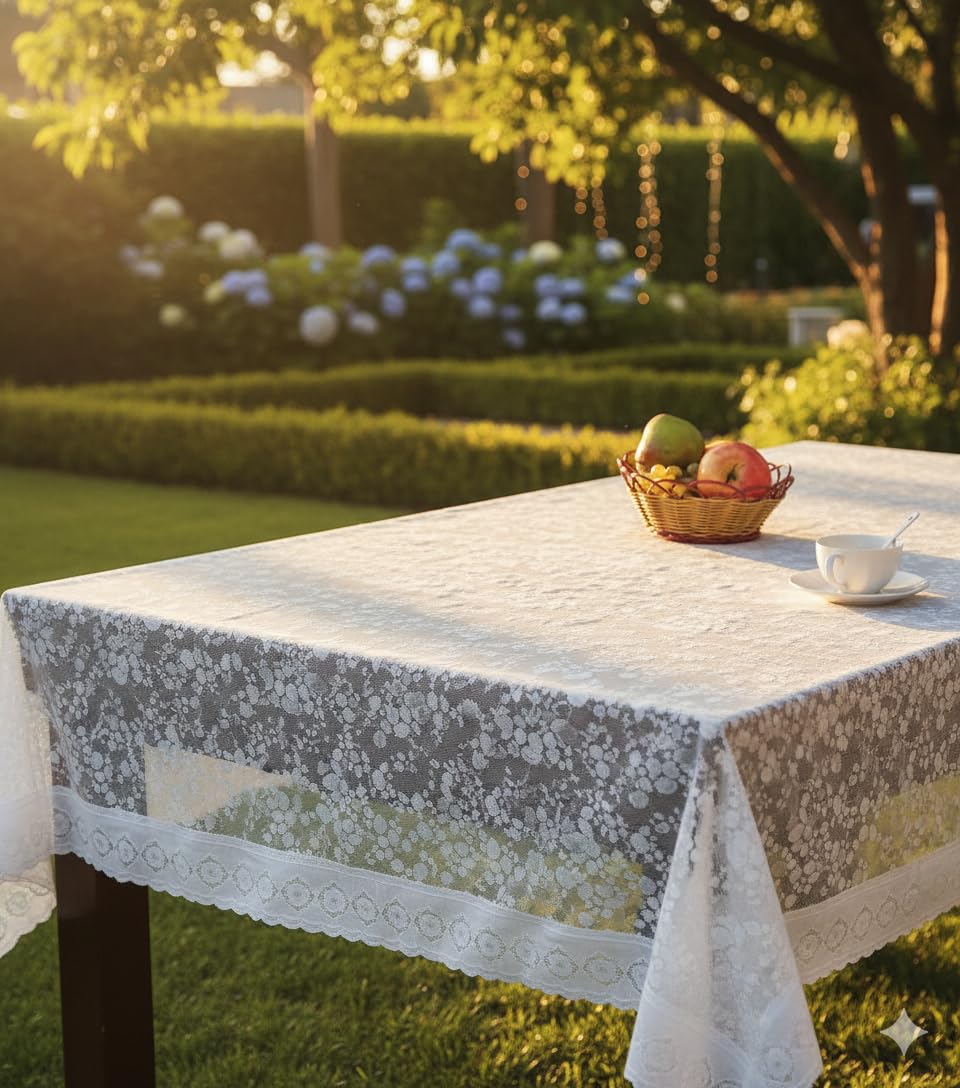 Elegant Transparent Embossed Lace Tablecloth Waterproof Oilcloth Protective Cover for Large Dining Tables Easy Clean Vinyl Material Size 152x228 cm