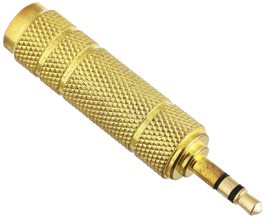 Generic F/m microphone headphone audio jack adapter convertor plug (gold 6.5mm to 3.5mm)
