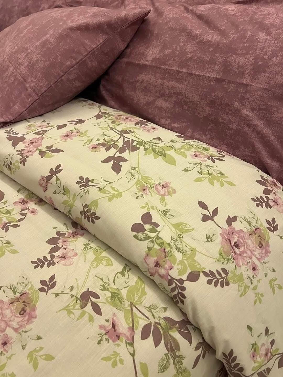 Duvet Cover Quilt Cover Quilt Cover for Homes, Hotels and Touristic Villages 3 Pieces Duvet Cover with 2 Pillow Cases with Free Gift with Every Product (Purple, King 220x240cm)