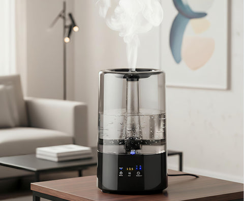 Ultrasonic Cool Mist Humidifier for Bedroom with Essential Oil Diffuser, 3.2L Large Capacity, 7 Colors, Timer and Touch Control (أسود)