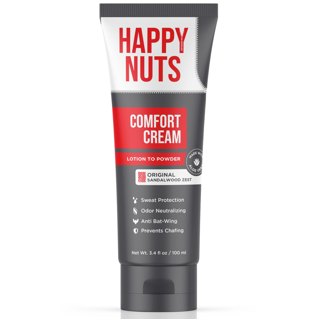 Happy Nuts Comfort Cream Deodorant For Men: Anti-Chafing Sweat Defense, Odor Control, Aluminum-Free Mens Deodorant & Hygiene Products for Men's Private Parts