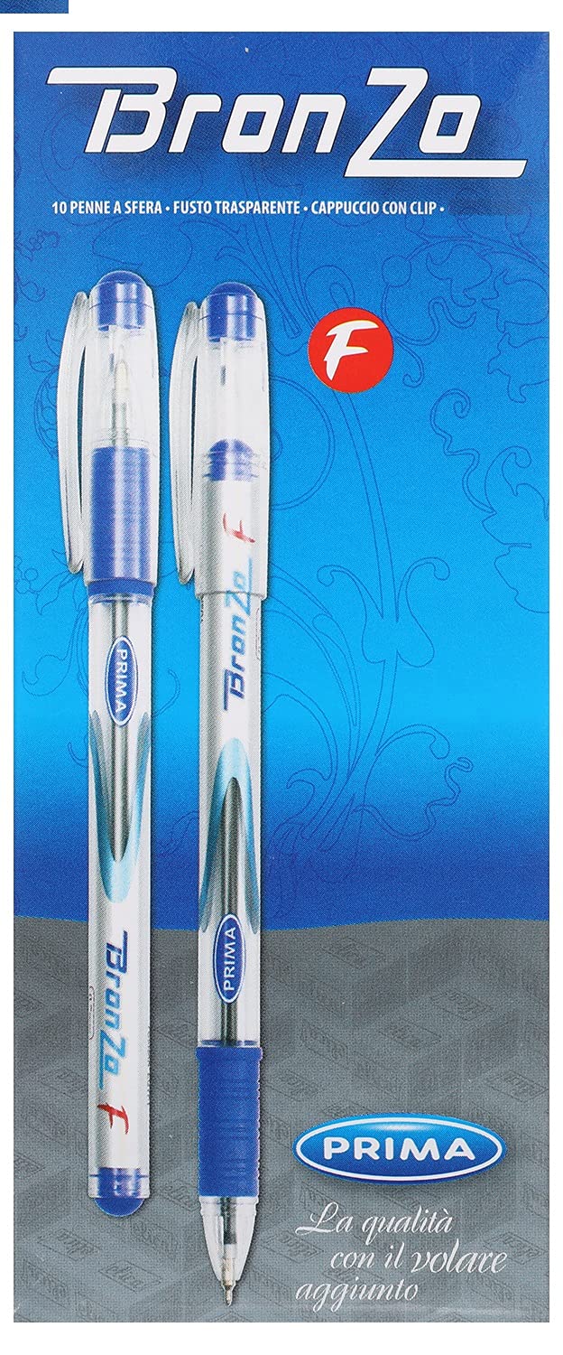 Prima bronzo ballpoint pen fine - pack of 10 pieces - black