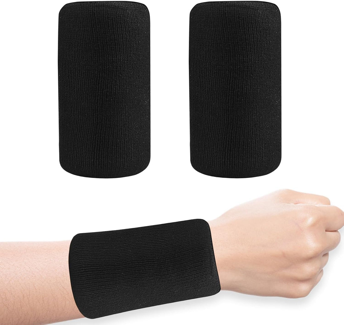 Souq Albasha Set of 2 Sweatband Wristbands and Wrist Sponge Sports Wrist Guard for Men and Women