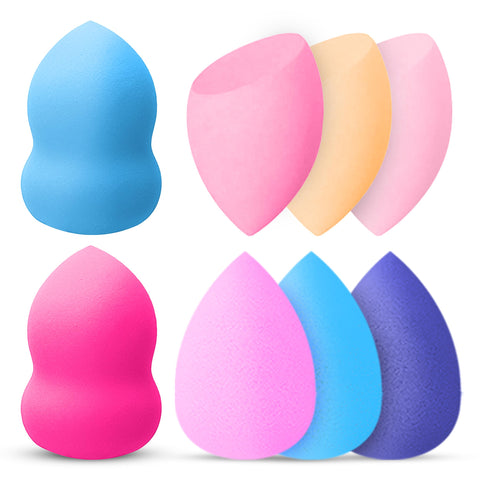 8 Pcs Makeup Sponge Puff Set, Foundation Blending Beauty Sponge, Complexion Skin Care Flawless for Liquid, Eye Cream, and Powder, Multi-colored Makeup Blender
