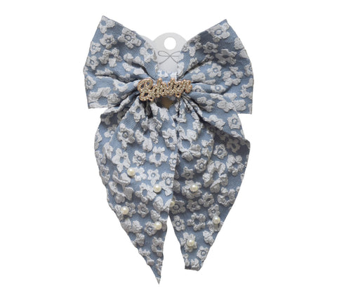 Daphne Girls' Bow Hair Clip - Blue