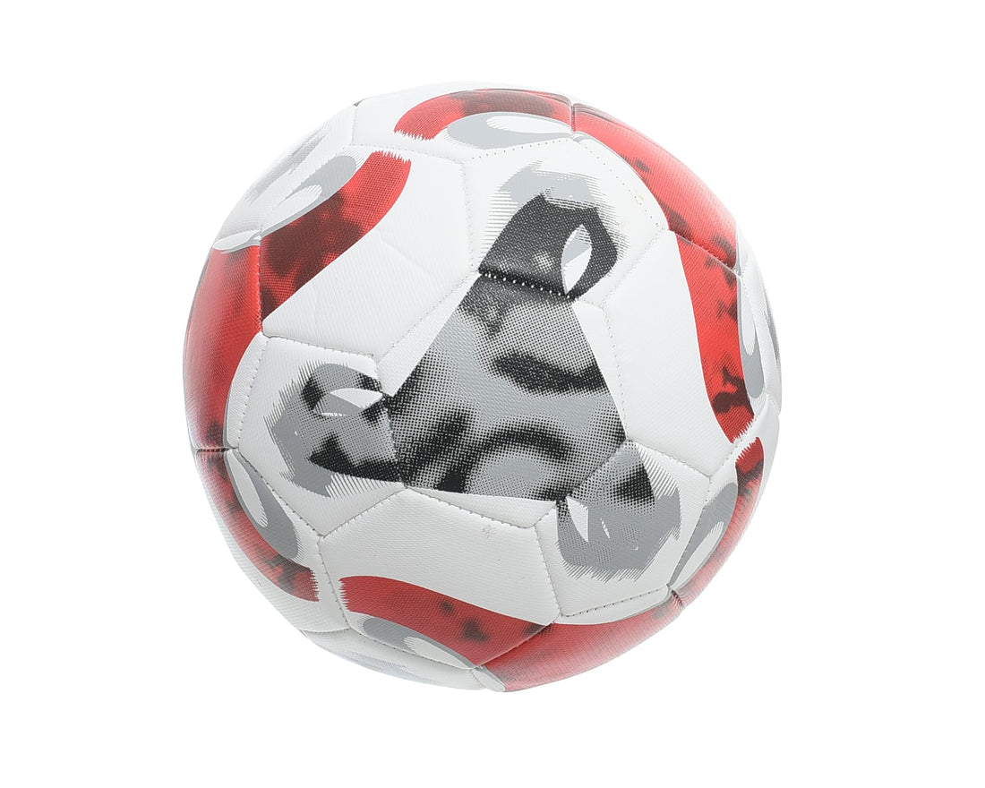 MINSA Imported Size 5 Soccer Ball M74 Shape 5 Red/Grey Design for All Surfaces