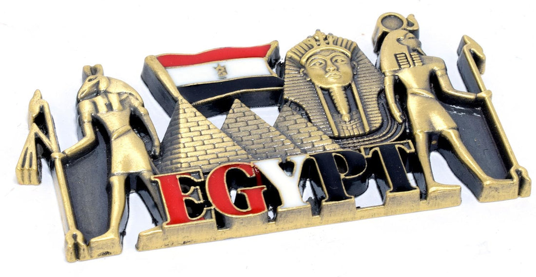 Immatgar Pharaonic Fridge Magnet - love Egyptian Souvenir Ancient Egypt Décor Collectible Magnetic Ornament for Kitchen Home & Office Décor (shape1 - Burnt Yellow)