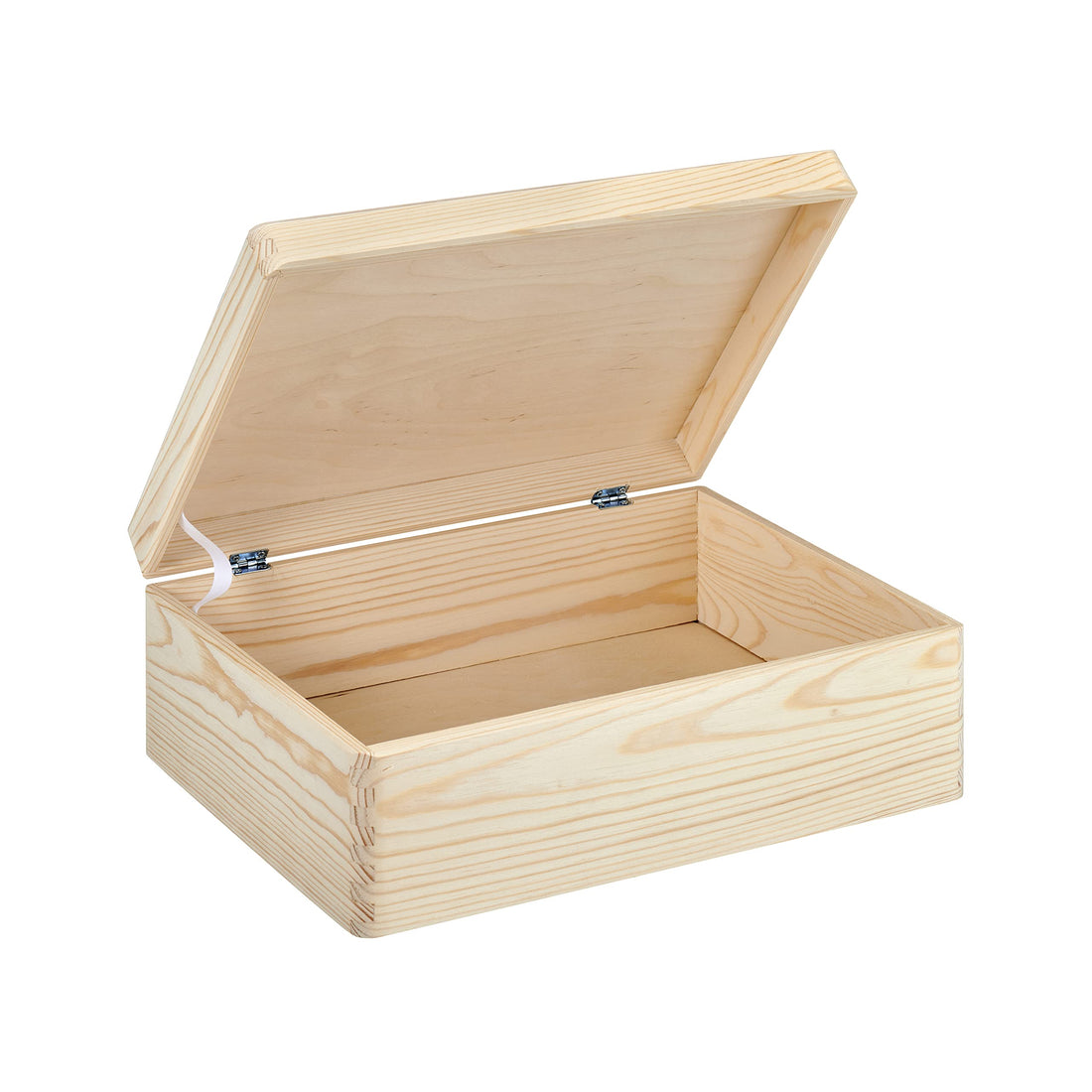 Wooden Box with Lid, Screw Hinges Approx. 40 x 30 x 13.3 cm (L x W x H) - Pine Wood - Wooden Box, Photo Box, Gift Box, Tool Box, Storage Box Wood