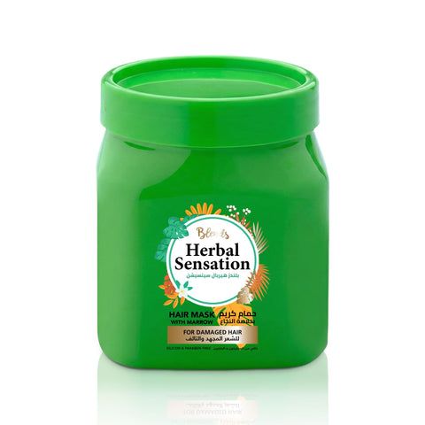 Blends Herbal Sensation Marrow Hair Mask for Damaged Hair – Repair Treatment for Thinning & Weak Hair – Silicone & Paraben Free – 600 ml