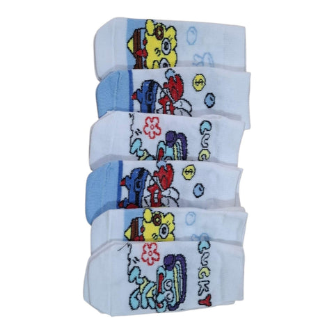 Kids Socks Set of Socks for Kids from 3 Years to 7 Years (6 Pairs Set), White, Grey, Red, Pink, Black, Olive