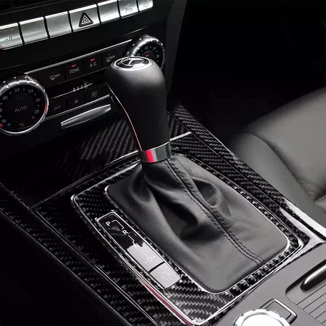 Carbon Fiber Gear Shift Panel Cover Trim Set for Mercedes-Benz C Class W204 2007-2013