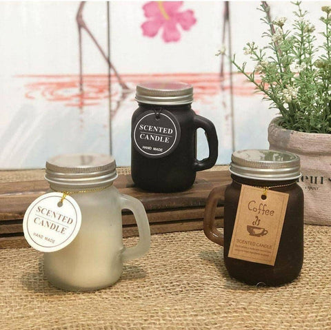 Scented Candles in Glass Jars 8cm - 1 Piece (Brown)