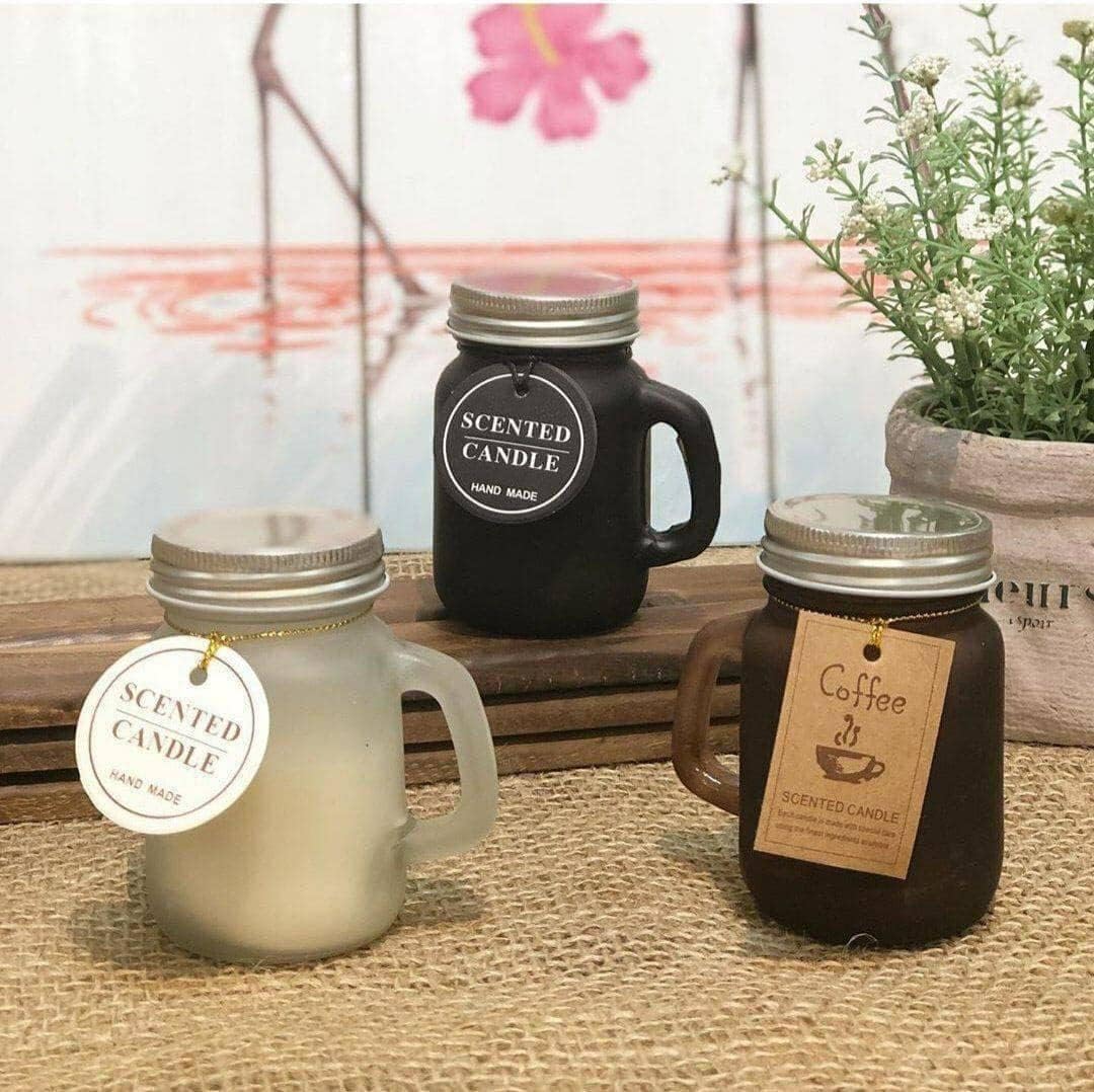 Scented Candles in Glass Jars 8cm - 1 Piece (Black)
