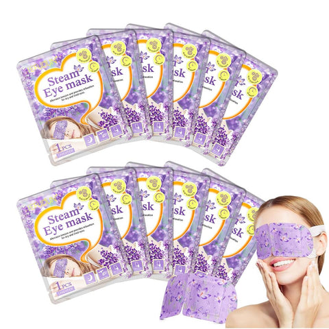 12 Packs Lavender Self Heating Eye Mask, SPA Warm Eye Disposable Heated Sleep Eye Mask for Dry Eyes, Dark Circles, Puffy Eyes, Puffiness, Relief Stress Eye Fatigue