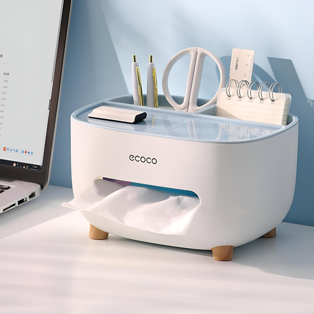 Dollar for Improt Desk Organizer - Durable and Eco-Friendly Tissue Box Cover with Non-Slip Design, Perfect for Organizing Your Living Space and Keeping it Clean (1 Pack)