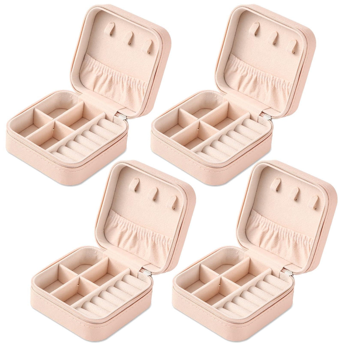 Chic Leather Case - Portable mini jewelry holder blending classical design with modern function, suitable for storing small valuables and gifting moments of refined beauty and care. (Option 4, 4pcs)