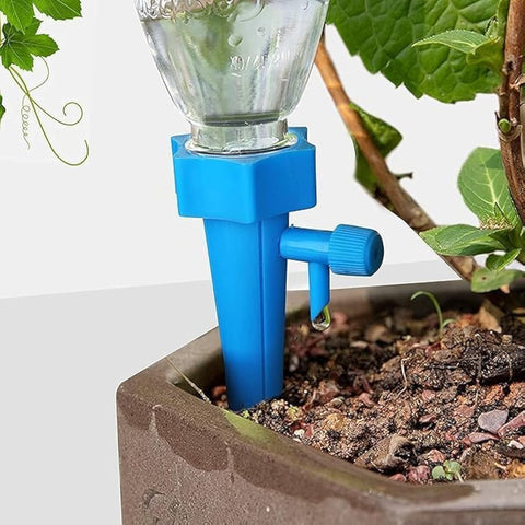 3 Pieces Self Watering Spikes, Drip Irrigation Kit, Plant Watering Kit, Adjustable Plant Watering Spikes with Slow Release Control Valve Switch for Garden Plants Indoor Outdoor (Random Color)