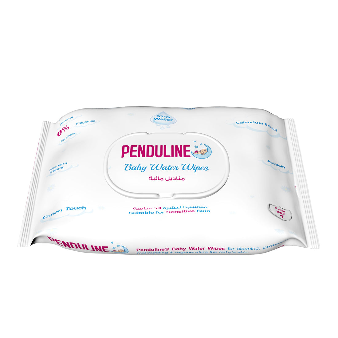 Penduline Baby Wipes With 97% Water| 30pcs | Calendula |Safe for New Born | Sensitivie Skin | Zero Alcohol - Fragrance - Parabens