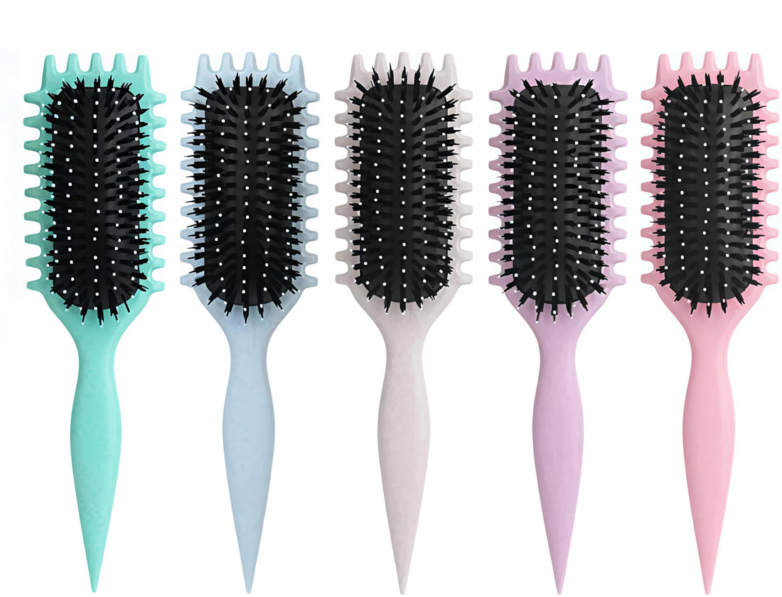 Twissta Curl Defining Brush for Curly Hair – Detangling & Styling Brush for Women & Men, Defines 2A to 4C Curls, Reduces Frizz, Perfect for Wet & Dry Hair (Pack of 1) (Random Color)