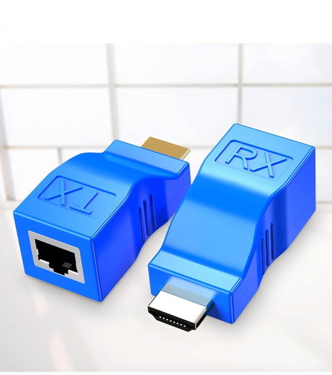 DKP MEDICAMS Hdmi Extender,Hdmi to Rj45 Network Cable Extender Converter Repeater Over Cat 5E / 6 1080P Up to 30M Extender for HDTV Ps4 Stb 4K 2K