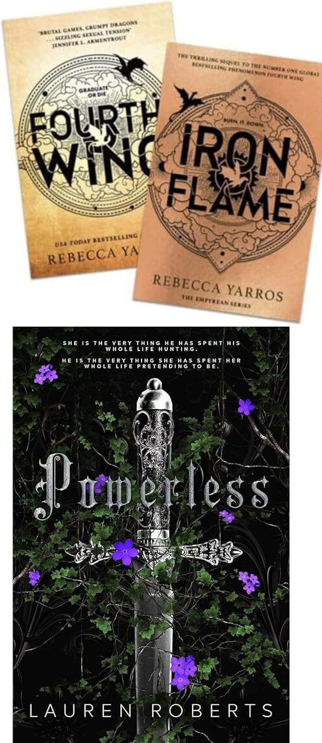 Rebecca Yarros Books - Fourth Wing, Iron Flame, Powerless, Fantasy Novels