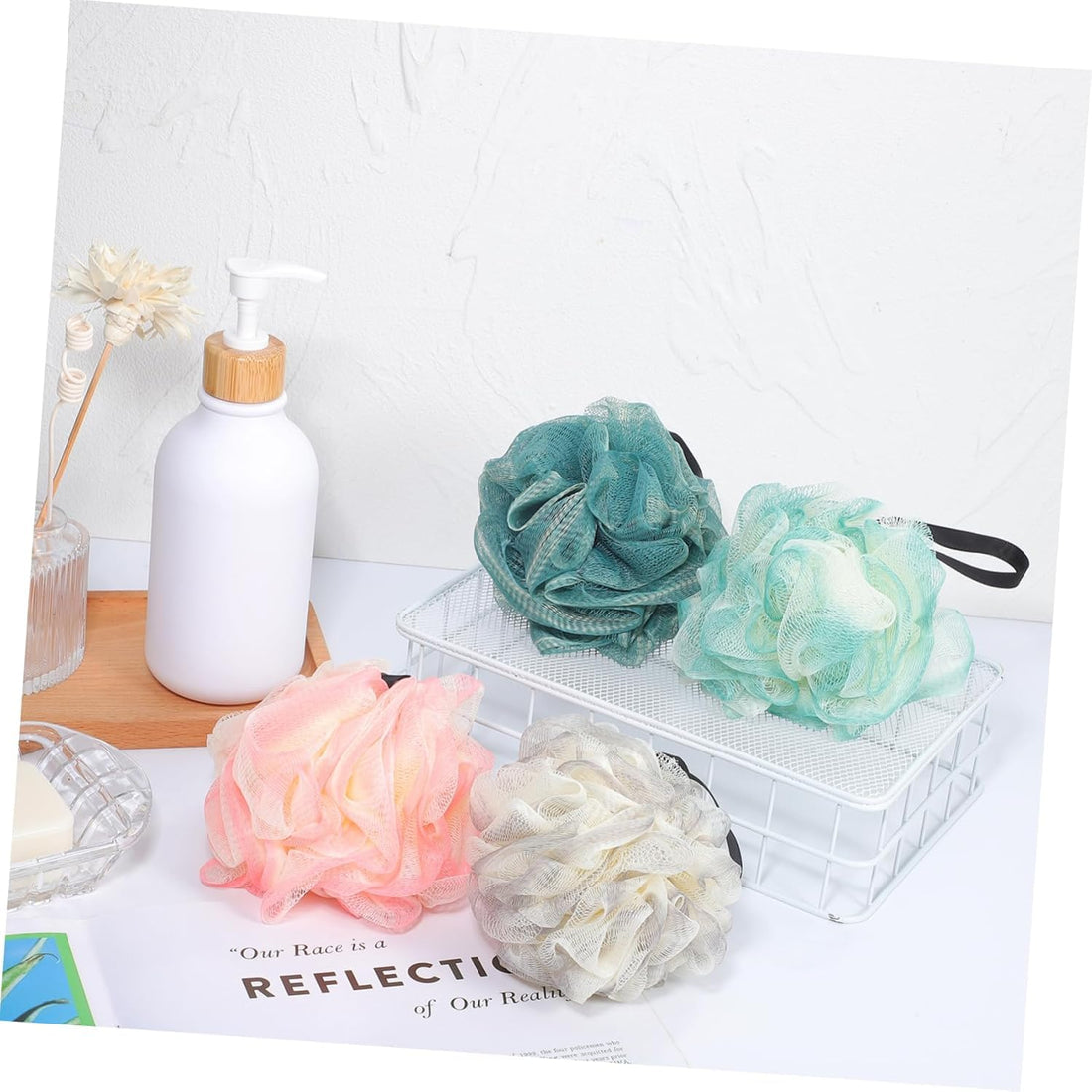 Soft Dense Body Bath Loofah for Rich Foam and Gentle Exfoliating Skin Care, Easy Hanging Loop Fast Drying Shower Sponge for Daily Cleansing Rituals