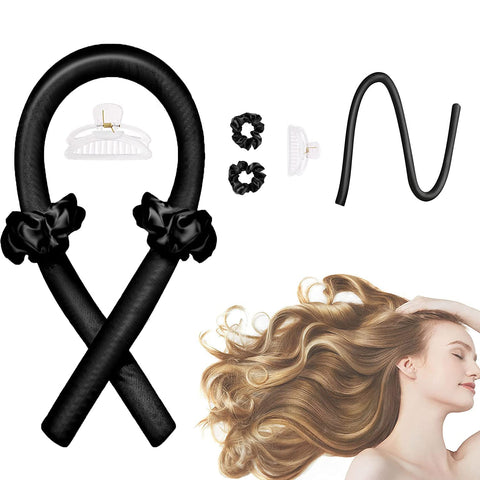 CORATED No Heat Curlers, Heatless Curls for Long Hair, Heatless Curling Rod Headband You Can Sleep In, Silk DIY Hair Styling Tools Kit (Random Color)