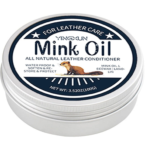 GQ Mink Oil Leather Conditioner Cleaner for Leather Boots, Mink Oil Kit 100g with Sponge, All-Natural Waterproof Soften and Restore Shoe, Boot, Saddle, Jacket, Purse, Glove, Vinyl and Leather Products