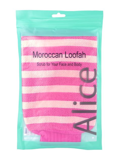 Alice - Loofah, Premium Moroccan Loofah, Scrub For Your Face And Body, Professional Exfoliating For Deep Pore Cleansing and Skin Renewal (Pink & Light Pink)