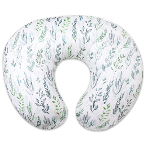 Moro Moro 3 Nursing Pillow Cover Stretchy Removable Cover For Breastfeeding Pillows, Ultra Soft Comfortable Slipcover For Baby Girl And Boy, Green Leaf