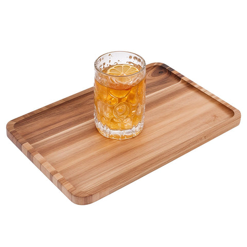 11.8" x 7.9" Acacia Wood Serving Tray Rectangular Wooden Serving Platters Wooden Natural Charcuterie Boards Cookie Appetizer Plates Serving Cheese Board for Food Dessert Fruit Home Bathroom Decor