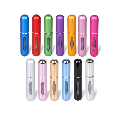 Mini Spray Bottle - Refillable 5ml Perfume Atomizer with Portable Pump for Travel and Outdoor Activities, Set of Four Leak-Proof Bottles for Easy Fragrance Carrying